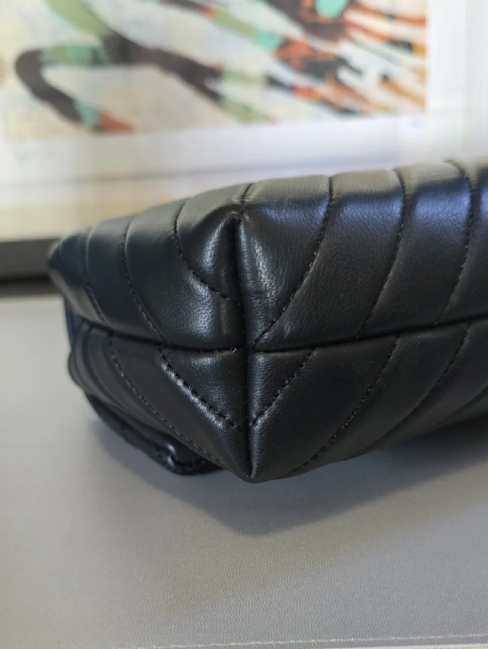 Quince Quilted Chevron Leather Convertable Bag - Picture 5 of 12